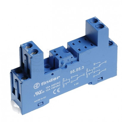 Розетка с винтовыми клеммами для реле 40.51 40.52 40.61 40.62 модули 99.80 в комплекте пластик. клипса 095.91.3 синяя